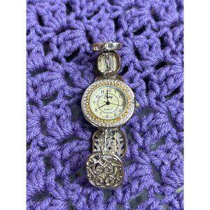 Swap Watch Quartz Mother of Pearl Face Rhinestone Overall Wear Missing Rhineston